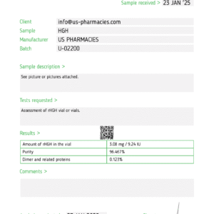 HUMAN GROWTH HORMONE(HGH) 3,33mg/vial – 10 Vials(100iu) UP